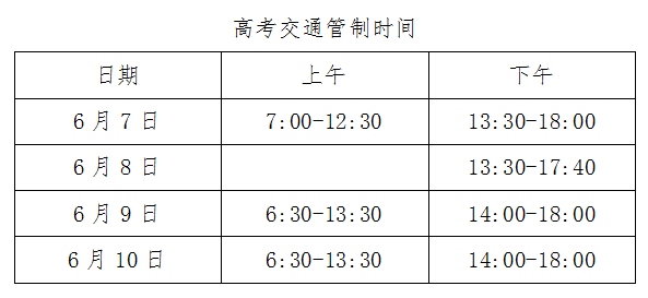 二,管制时间:武城二中一,考点高考期间管制路段2024年夏季高考于6月7